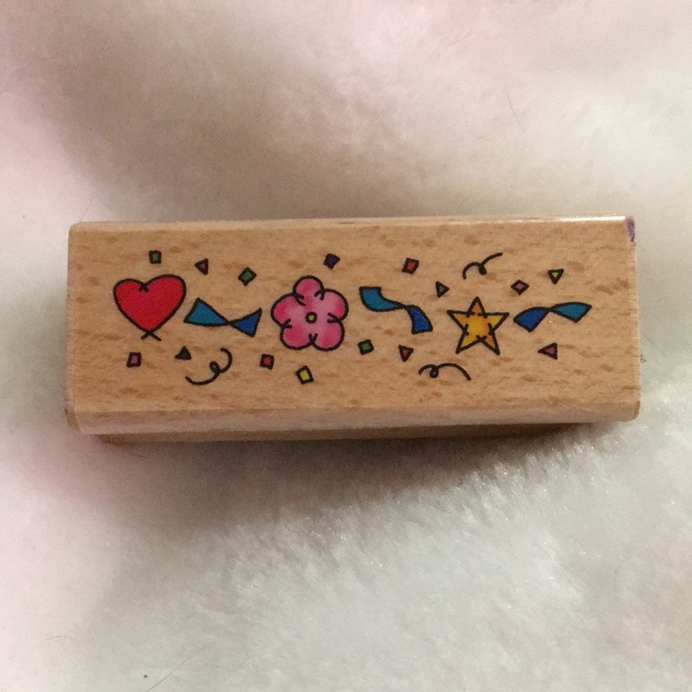 Decorative Wooden Stamp with Colorful Designs